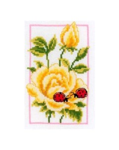 Набор для вышивания Жёлтые розы 8 х 12см PN 0146887 Vervaco