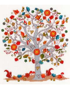 Набор для вышивания крестом Love Autumn Любимая осень арт XKA12 Bothy threads