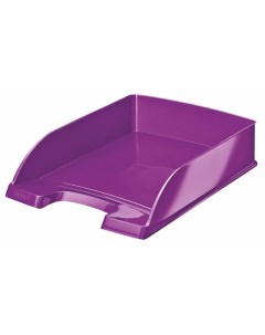 Лоток горизонтальный 52263062 WOW для бумаг A4 255x70x357мм фиолетовый металлик поли Leitz