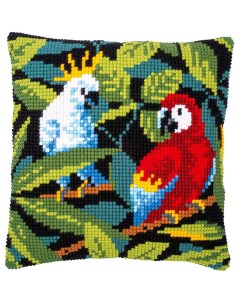 Набор для вышивания подушки Тропические птицы 40х40см Vervaco