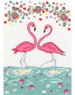 Набор для вышивания крестом Love Flamingo Любовь фламинго арт XKA9 Bothy threads
