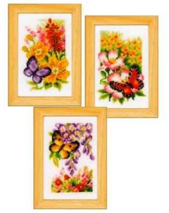 Набор для вышивания PN 0155954 Цветы и бабочки Vervaco
