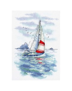 Набор для вышивания крестом Морская регата 25x18 см арт А 009 М.п. студия