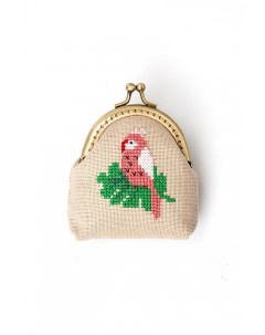 Набор для вышивания кошелька Розовый попугай 2860405 Xiu crafts