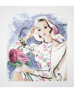 Набор для вышивания 09 009 09 Девушка с розами Марья искусница