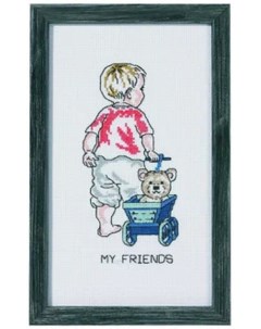 Набор для вышивания 92 1183 Мальчик с паровозиком Permin