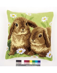 Набор для вышивания подушки Два кролика арт PN 0162709 Vervaco