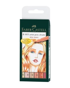 Набор капиллярных ручек Pitt Artist Pen Brush Light Skin 167162 6 цветов Faber-castell