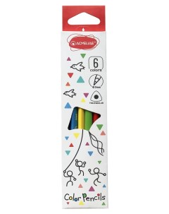 Цветные карандаши трехгранные для рисования Color Pencils 9402 06 6 цветов Acmeliae