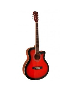 Акустическая гитара с анкером глянцевая Красная Липа 4 4 40дюйм E4010 RDS Elitaro