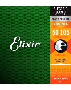 Струны для бас гитары 14102 Elixir
