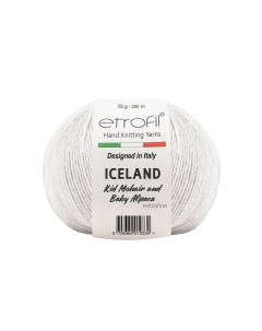 Пряжа Iceland 50г 250м кид мохер беби альпака 70027 белый 10 мотков Etrofil