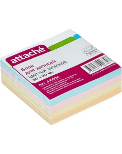 Запасной блок кубик для записей 8x8 см 300 листов цветной Attache