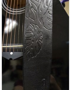 Ремень для гитары кожаный черный IBP Gerber Ibackpacker