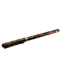 Ручка гелевая 0 5мм черная принт на корпусе Цветы арт BYK3277 Импортные товары