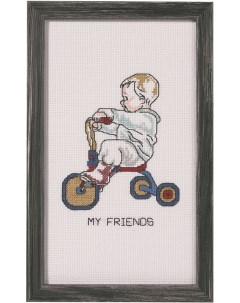 Набор для вышивания крестом Мальчик на трёхколесном велосипеде арт 92 1185 Permin