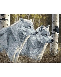 Алмазная мозаика Лесные волки полная выкладка 40х50 см квадратные стразы Гранни