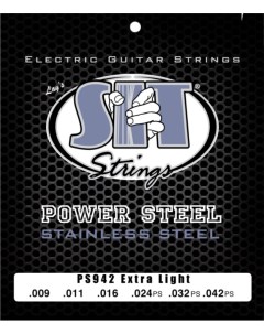 Струны для электрогитары PS942 Powersteel Stainless Steel Extra Light 9 42 Sit strings