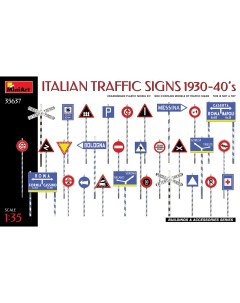 Сборная модель 1 35 Дорожные знаки Италия 1930 40 х гг 35637 Miniart
