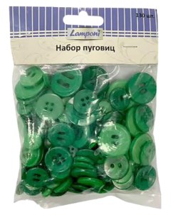 Пуговицы для шитья зеленые 130 шт Lamponi