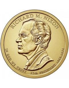 Монета США 1 доллар 2016 года 37 ой Президент Ричард Никсон Cashflow store