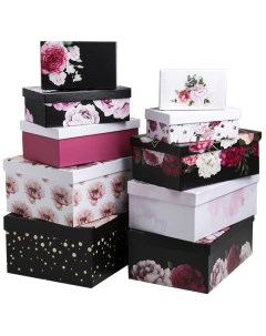 Набор подарочных коробок 10 в 1 Цветочный вальс 12х7х4 32 5х20х12 5 см Sima-land
