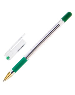 Ручка шариковая масляная с грипом MC Gold зеленая корпус прозрачный узел 0 5 Munhwa