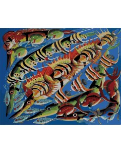 Картина по номерам Подводный карнавал Холст на подрамнике 40х50 см Артвентура
