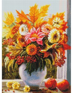 Алмазная мозаика на раме Осенние цветы арт 3883 FT S размер 30х40 см Белоснежка