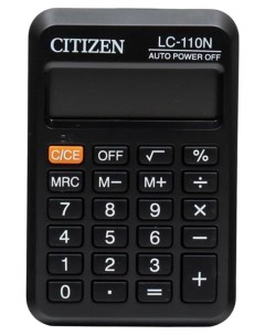 Калькулятор LC 110N Черный Citizen