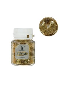 Декор блестки LuxGlitter сухие 20 мл золото крупное Luxart