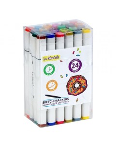 Набор двусторонних маркеров для скетчинга SM 2401 24 24 основных цвета Le sketch