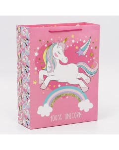 Пакет подарочный 100 unicorn Единорог Минни Маус 31х40х11 5 см Disney
