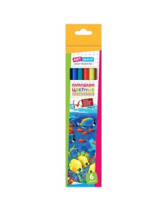Набор цветных карандашей 6 цв арт 237345 24 набора Artspace
