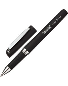 Ручка гелевая Stream черный 0 5мм нубук корпус метал клип 5шт Attache