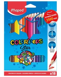 Цветные карандаши ударопрочные Color Peps Star 18 цветов Maped