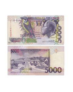 Подлинная банкнота 5000 добра Сан Томе и Принсипи 1996 г в Купюра UNC без обращения Nobrand