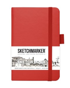 Скетчбук 2314201SM 140г м2 9х14см 160 стр цвет красный Sketchmarker
