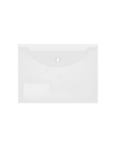 Папка конверт на кнопке с карманом для визитки 0 15 мм А4 прозрачная Informat