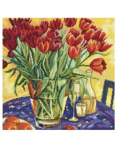 Набор для вышивания RTO Тюльпаны на столе 28 х 28 см М376 RTO Rto