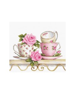 Набор для вышивания Чайные чашки с розами Luca-s