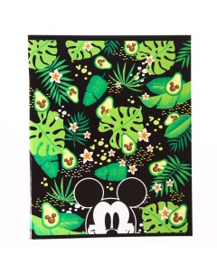 Тетрадь 48 листов в клетку картонная обложка Тропики Микки Маус Disney