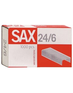 Скобы для степлера N24 6 оцинкованные 1000 штук Sax