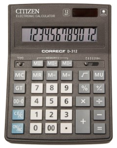 Калькулятор Correct D 312 Черный Citizen