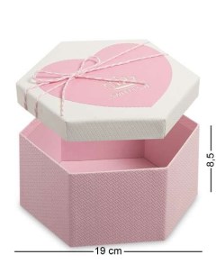 Коробка подарочная Шестиугольник цв роз бел WG 35 2 B 113 301970 Арт-ист