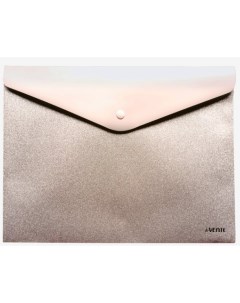 Папка конверт на кнопке А5 350мкм Glitter Shine розовая блестящая Devente