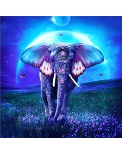 Алмазная мозаика стразами Слон на фоне луны 00114157 30х30 см Ripoma
