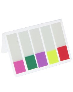 Закладки с клеевым краем пластиковые 25 x 44 мм 5 цветов по 20 листов в блистере МИКС Calligrata