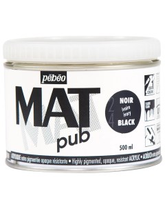Краска акриловая Mat Pub экстра матовая 1 500 мл черный Pebeo