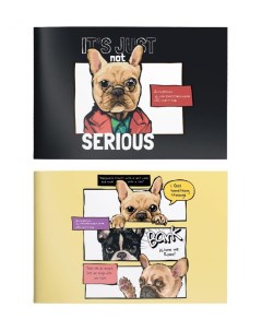 Альбом для рисования А4 40л Прикольные Собаки мелованный картон склейка Schoolformat